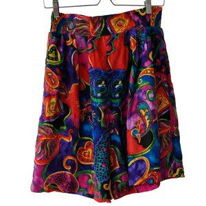 Vintage 90s Colorful Bold Baggy Silk Shorts